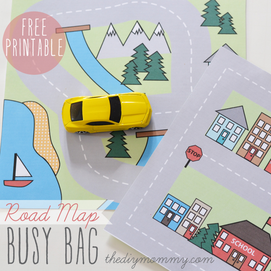 Make a Mini Road Map Busy Bag - Free Printable  The DIY Mommy