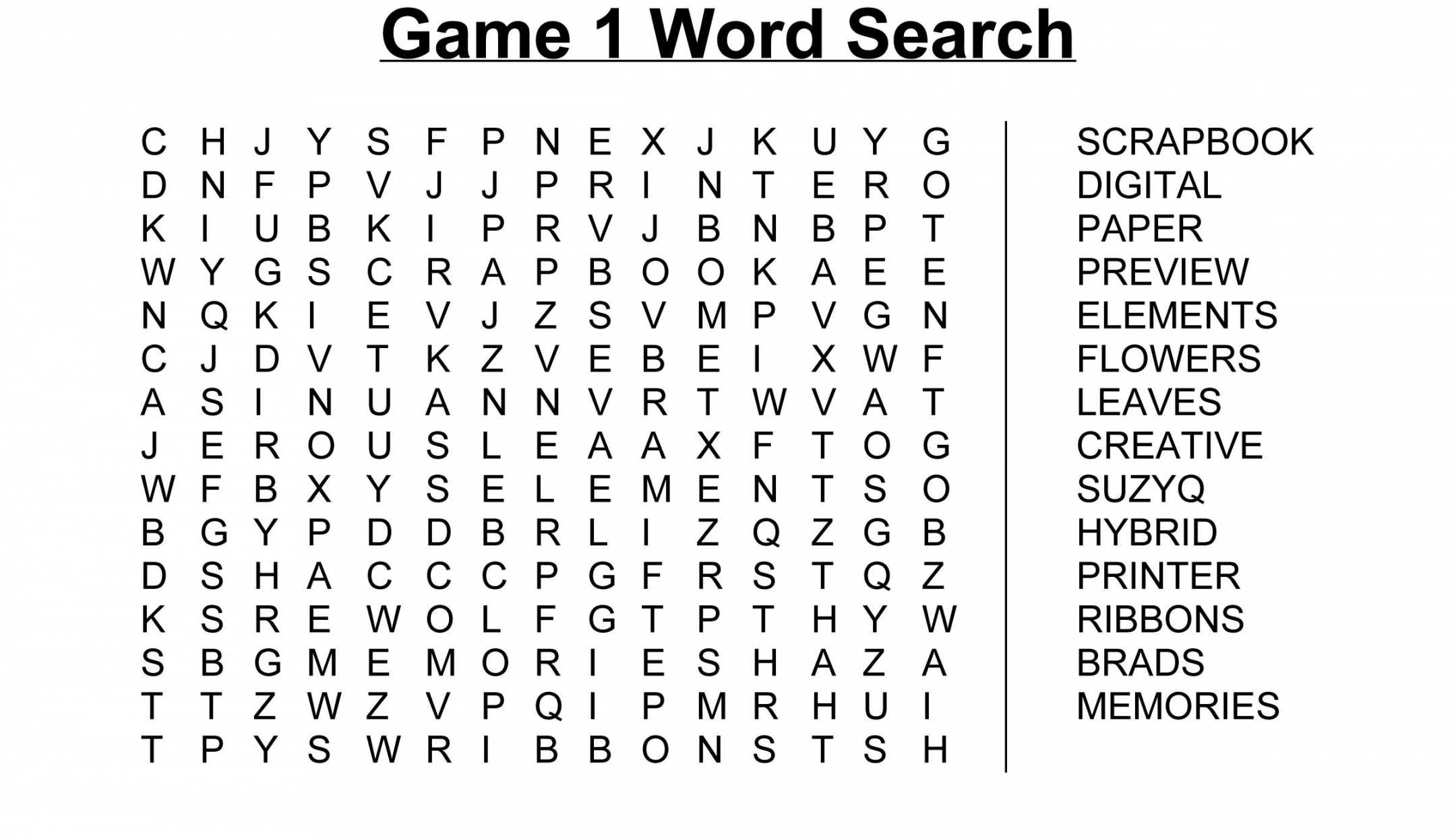 Make Free Printable Word Search   » Word Search Generator __