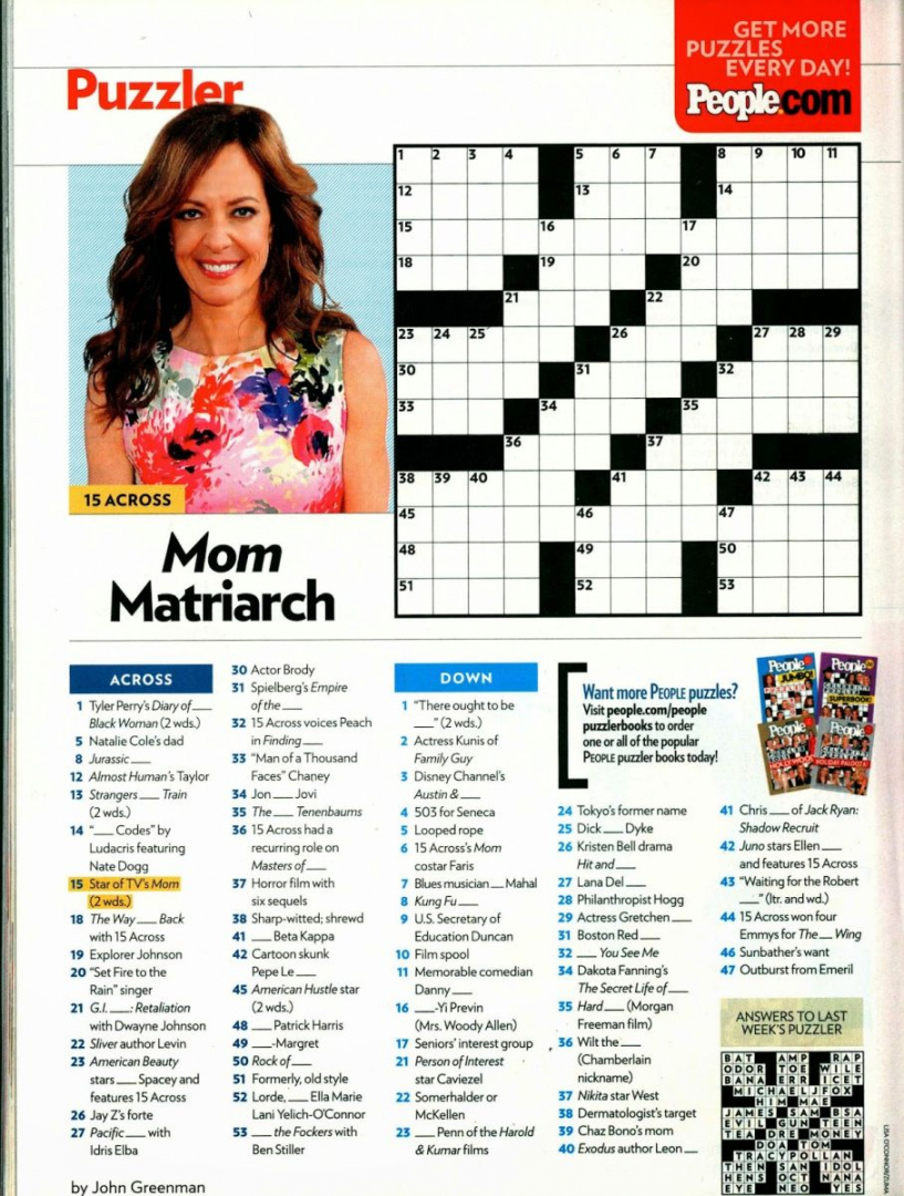 March   People puzzler  Printable crossword puzzles