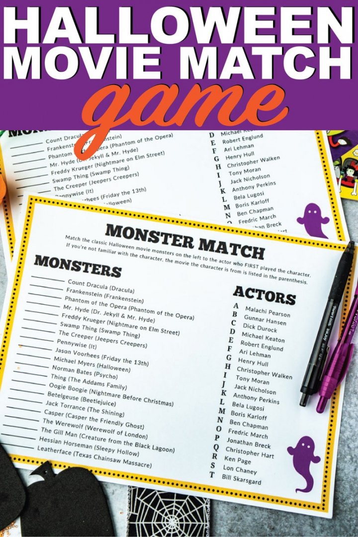 Monster Themed Halloween Games for Adults (Free Printables)