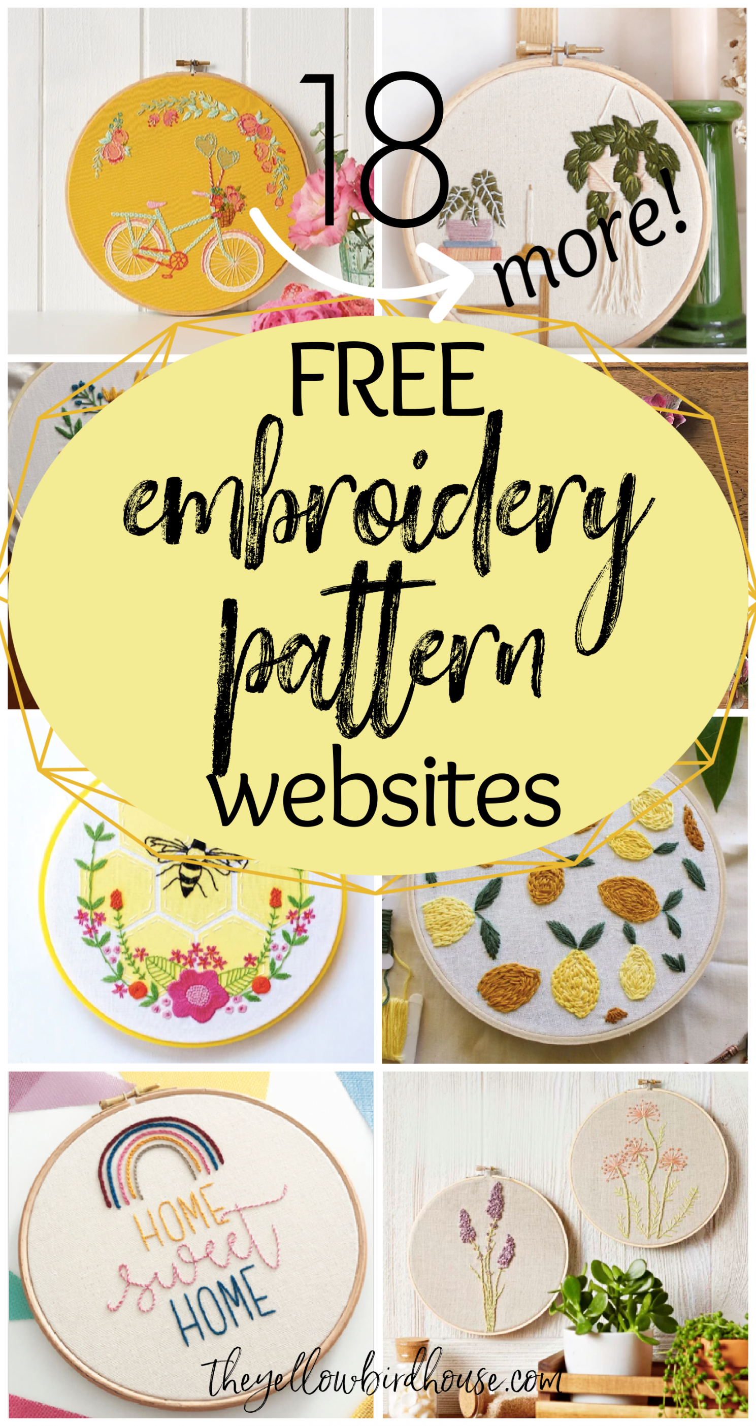 More Websites with Free Embroidery Patterns - The Yellow Birdhouse