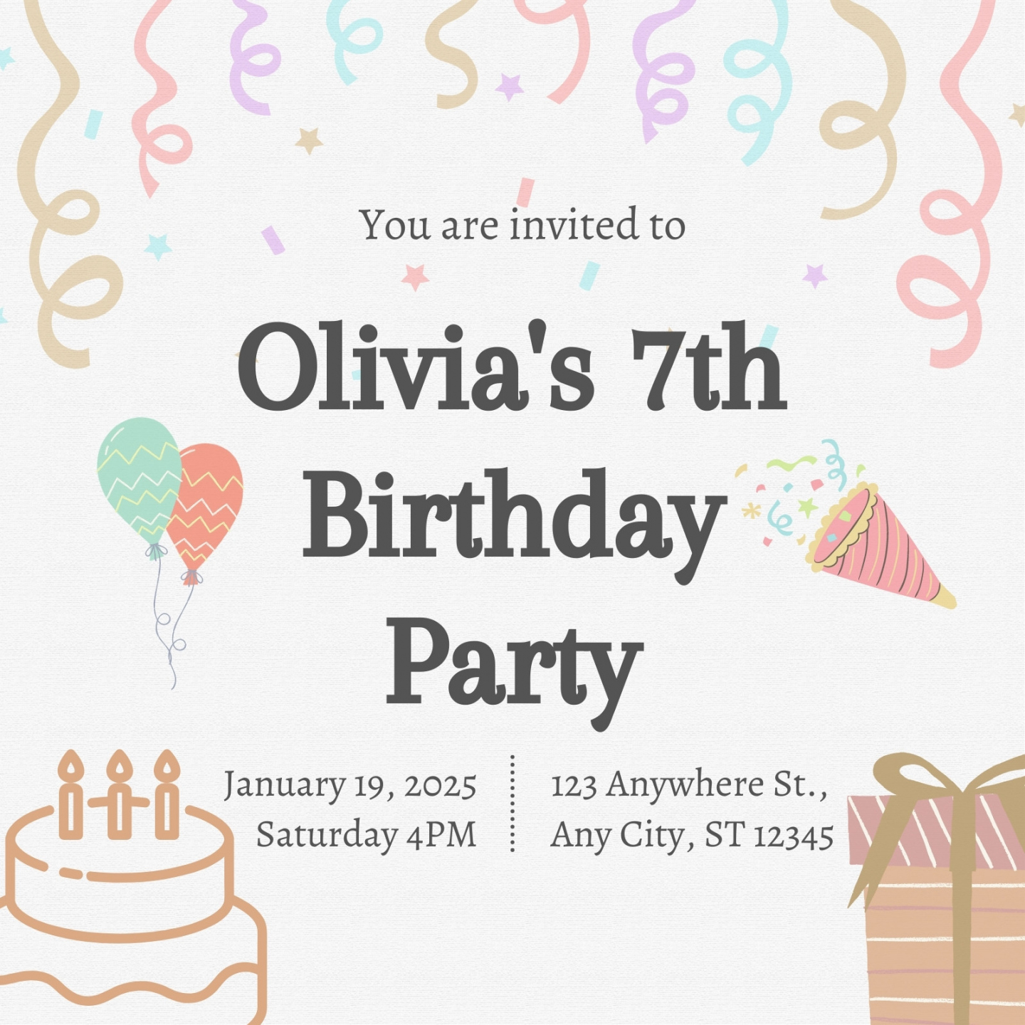 Page  - Free and printable birthday invitation templates  Canva