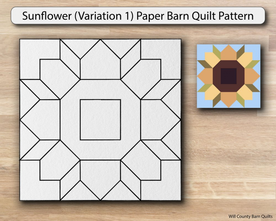 Paper Barn Quilt Patterns for Barn Quilt Trail, Will County Illinois, Arts  Guild of Homer Glen — Will County Barn Quilt Trail