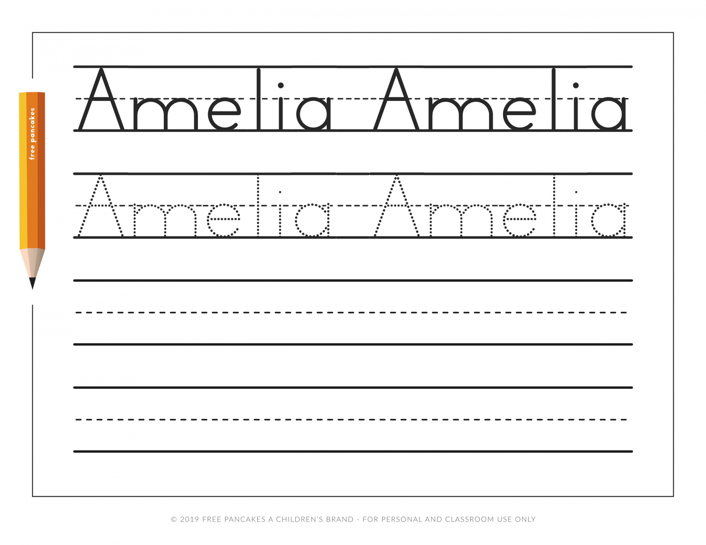 Personalized Name Tracing Worksheets (*not* an editable template) — Free  Pancakes A Children