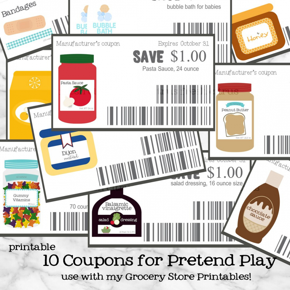 Pretend Play Coupons Grocery Store Printables Instant Download - Etsy
