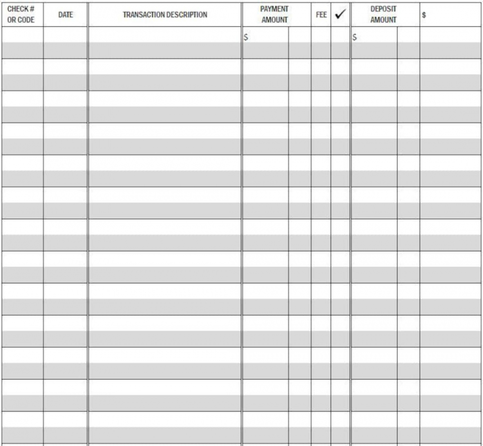 Printable Checkbook Register PDF File Prints on  / X  - Etsy
