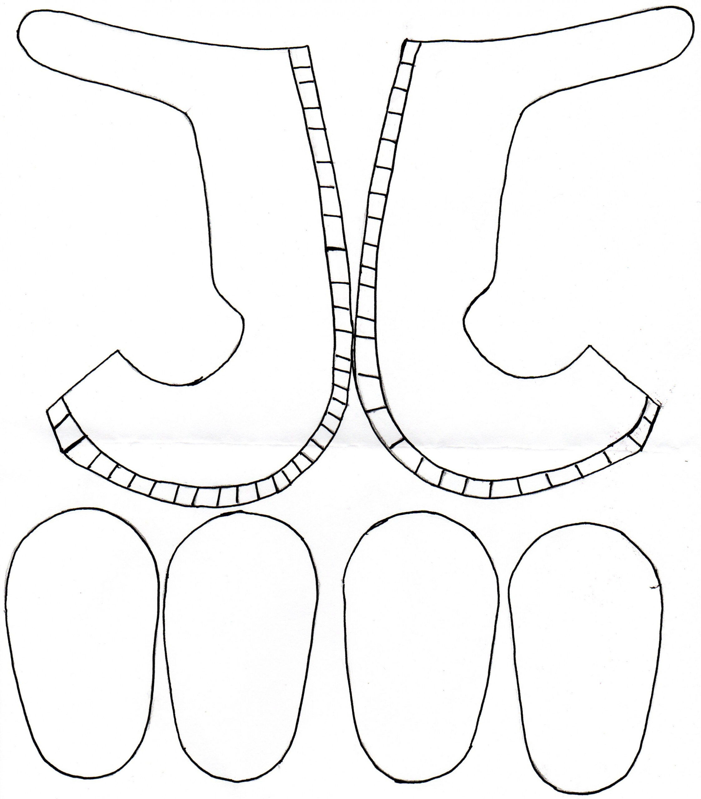 printable  doll shoe patterns free - Clip Art Library