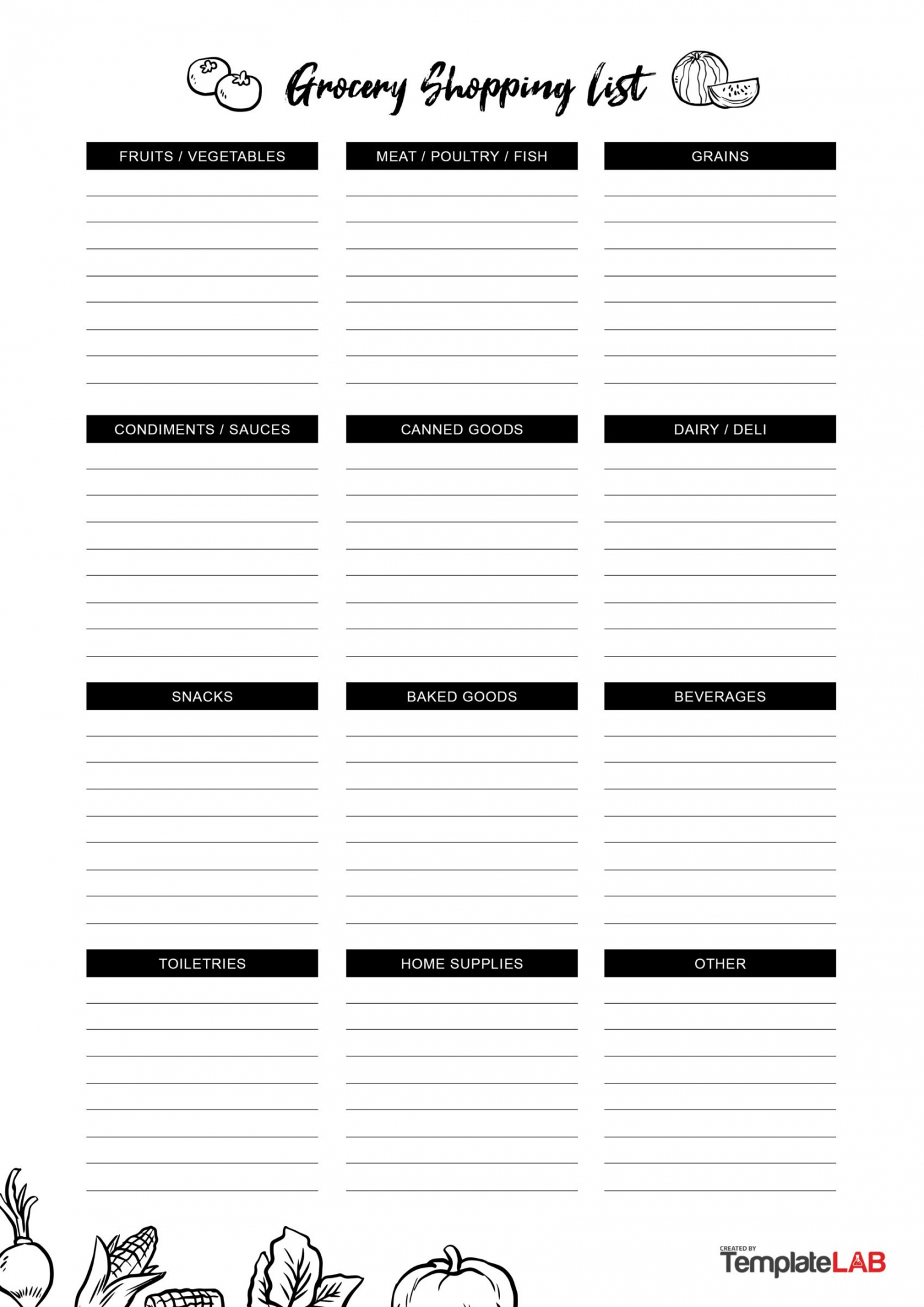 Printable Grocery List Templates (+Shopping Lists)