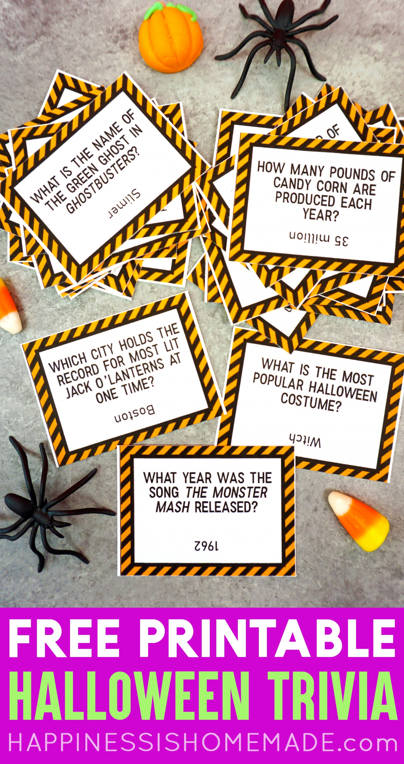 Printable Halloween Trivia Game - Happiness is Homemade