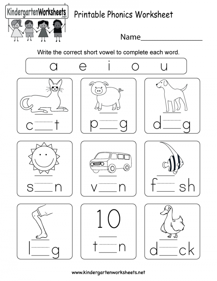 Printable Phonics Worksheet - Free Kindergarten English Worksheet