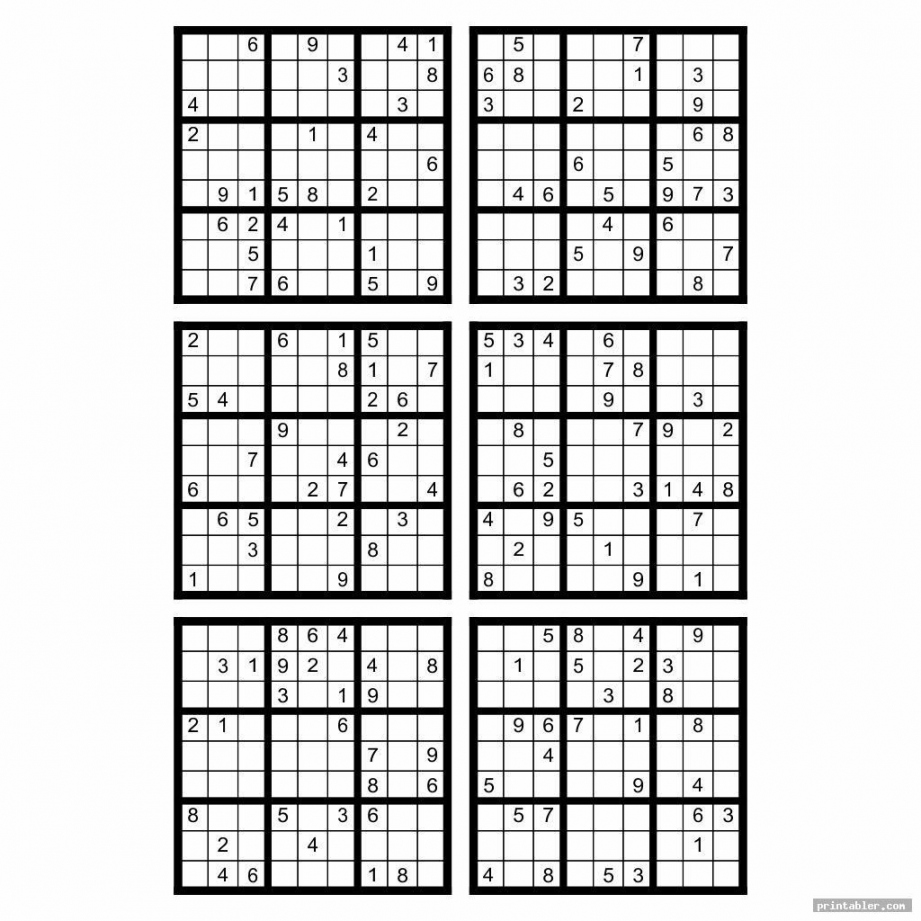 Printable Sudoku Puzzles Free  Per Page
