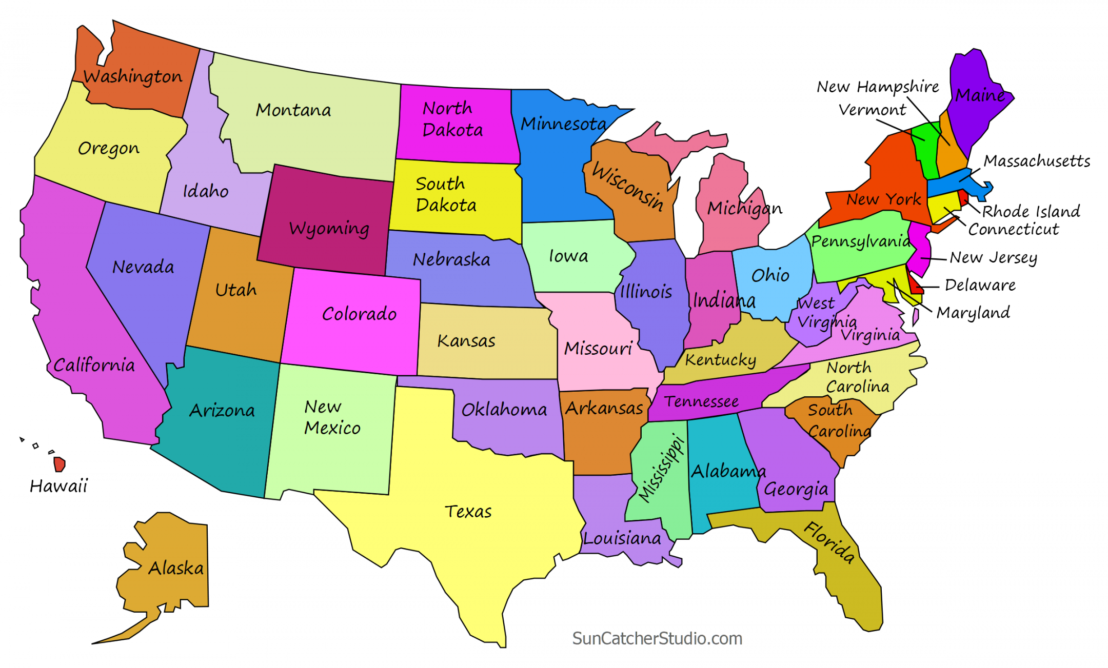 Printable US Maps with States (Outlines of America – United States