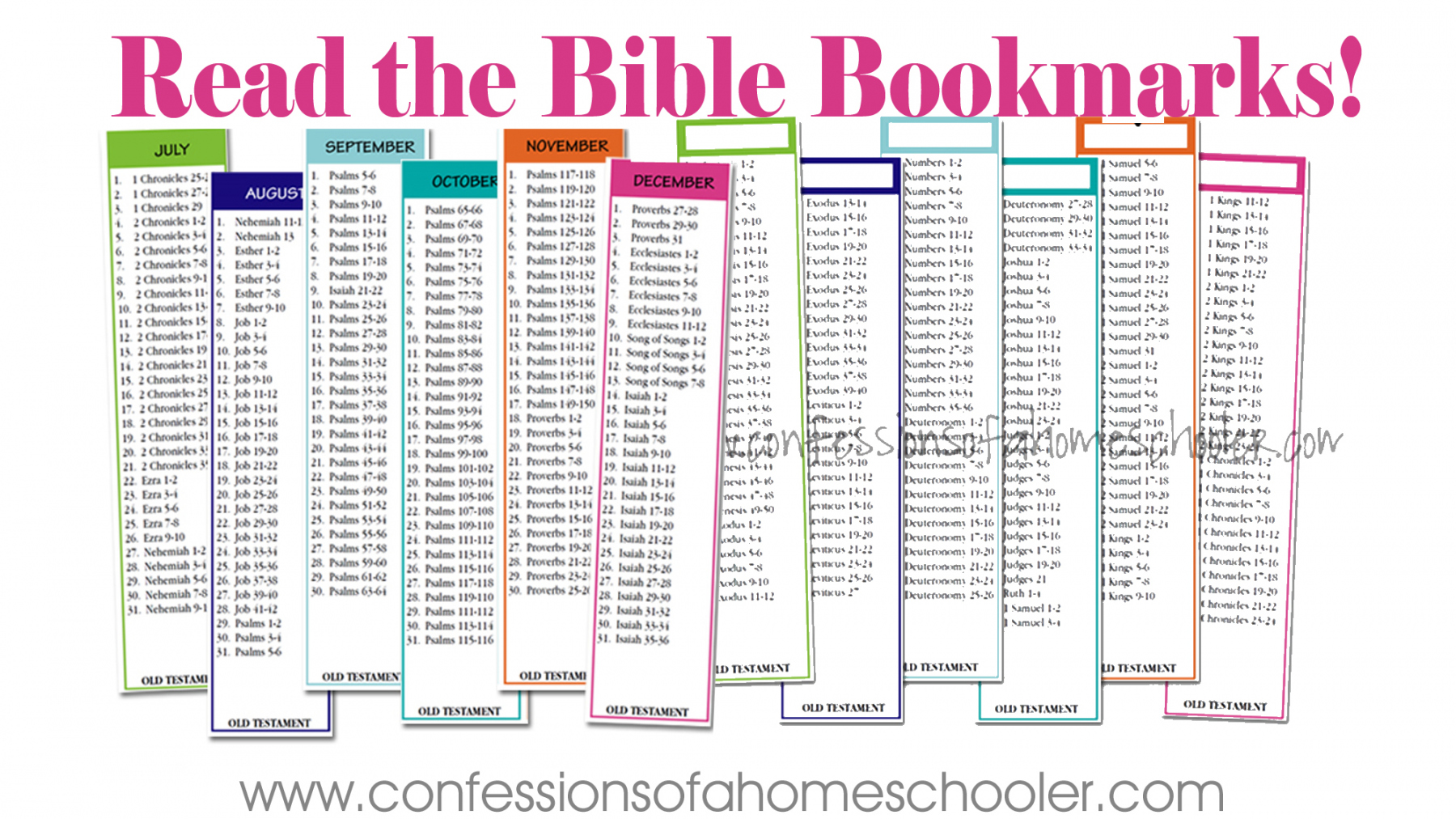 Read the Bible in Two Years Bookmarks - Confessions of a Homeschooler