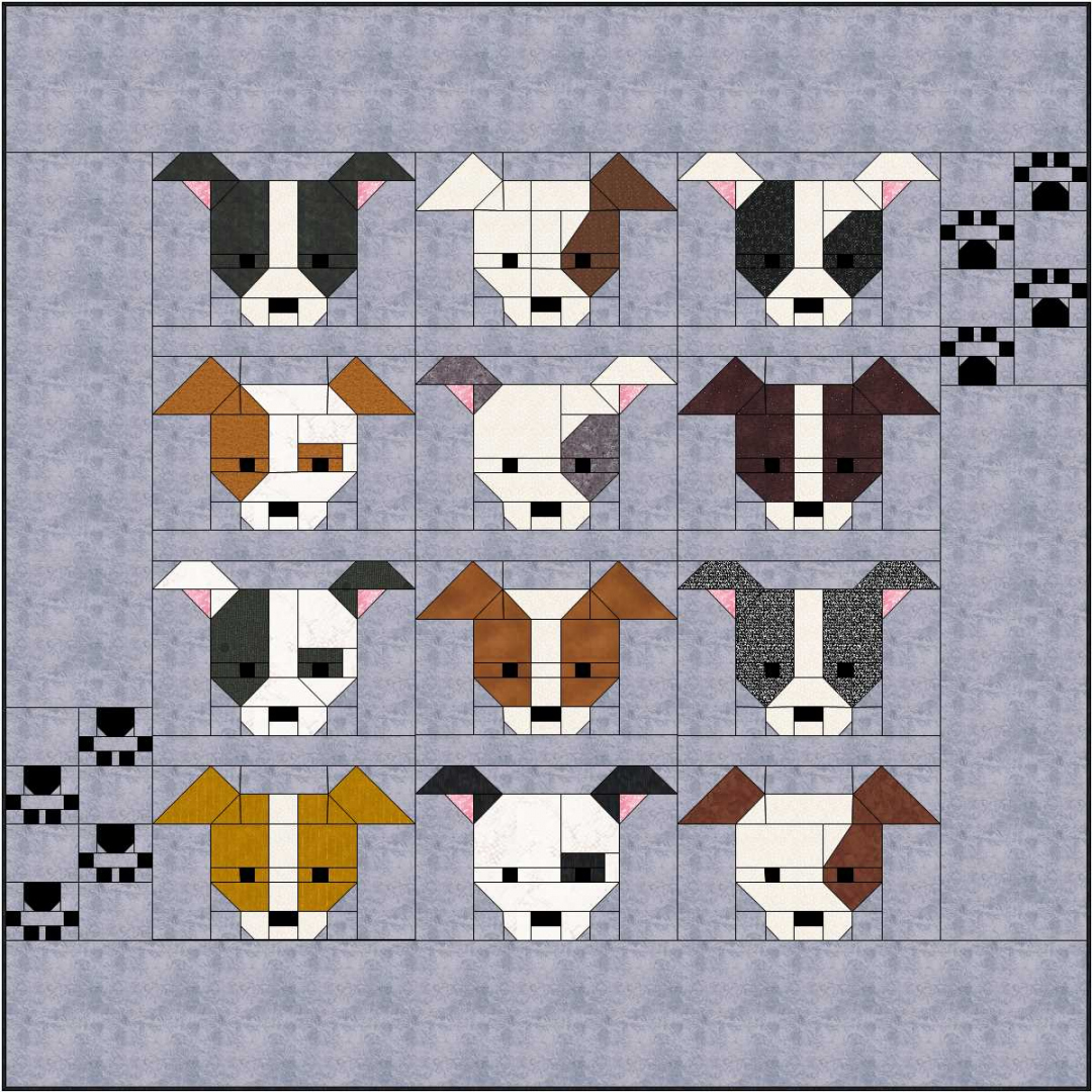 Sew Fresh Quilts: Dog Gone Cute - Paw Print bonus border blocks