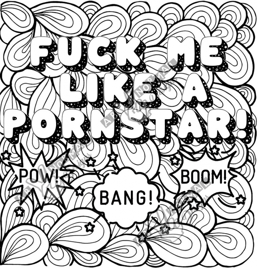 Sexual Coloring Page Sheet for Adults-Instant Digital Printable  Download-Fuck Me Like A Pornstar-Adult Coloring Sheet-Sexual Coloring