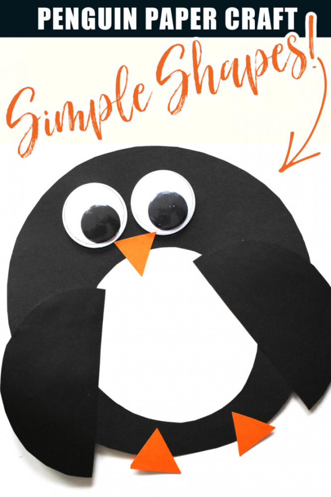Simple Shape Paper Penguin Craft - Easy Winter Craft for Kids