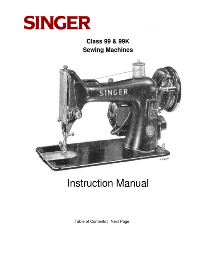 Singer s Sewing Machine Manual Class /K  PDF  Sewing