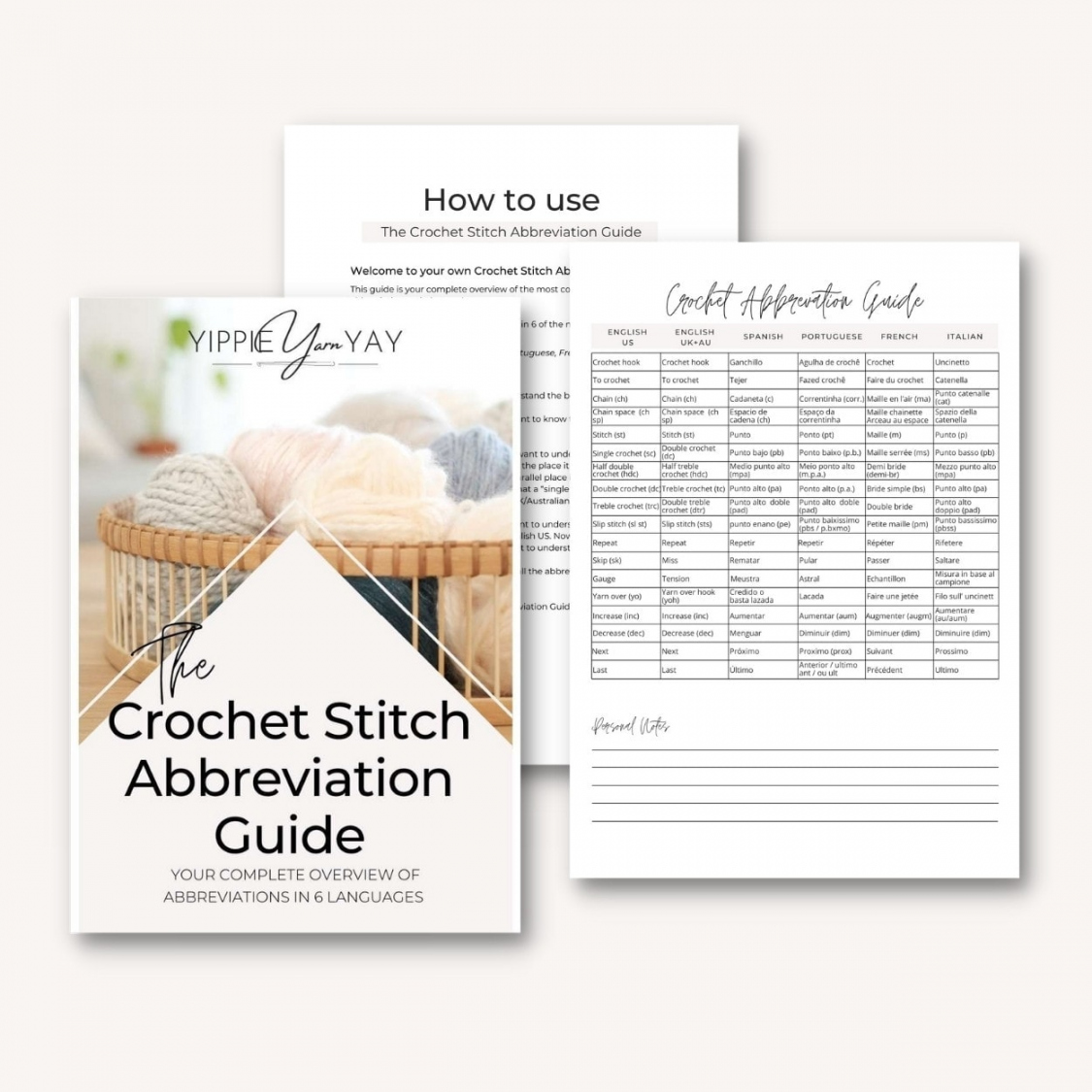 The FREE Printable Crochet Stitch Abbreviation Guide YOU NEED