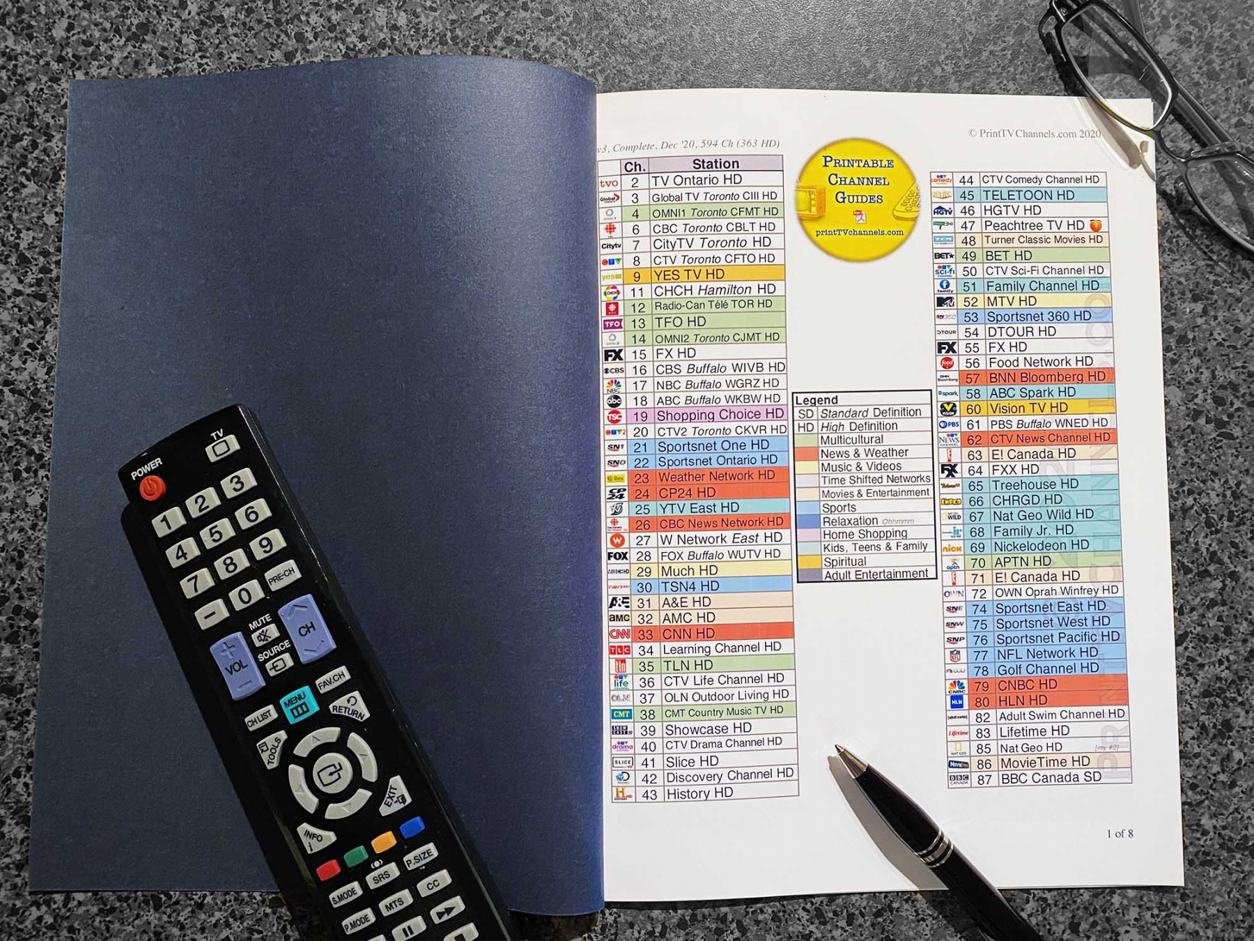 TV Channel Lineup  Free PDF Download - Printable TV Channel Guides
