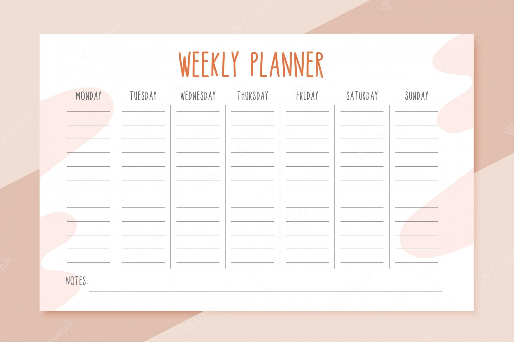 Weekly Planner Template - Free Vectors & PSDs to Download