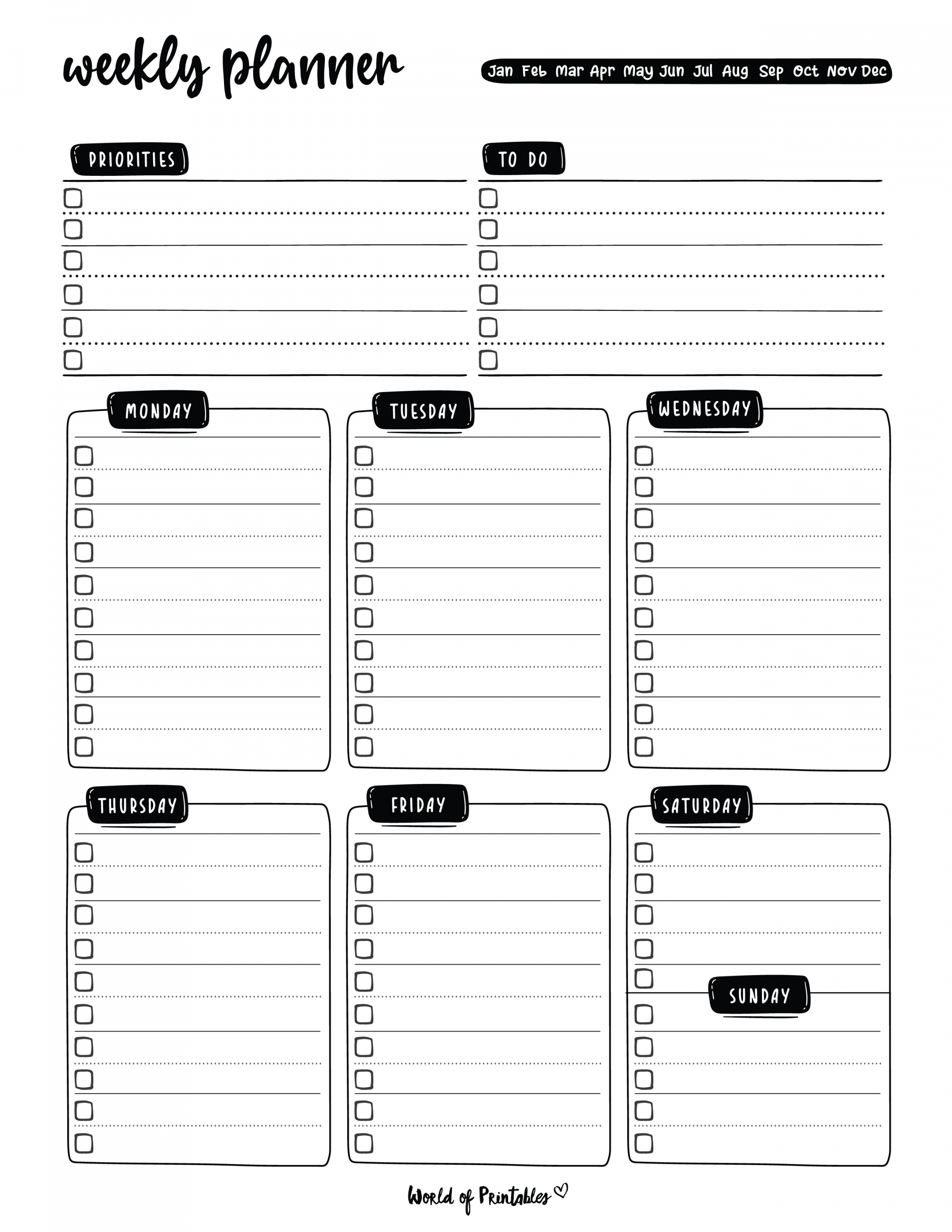 Weekly Planner Templates - World of Printables