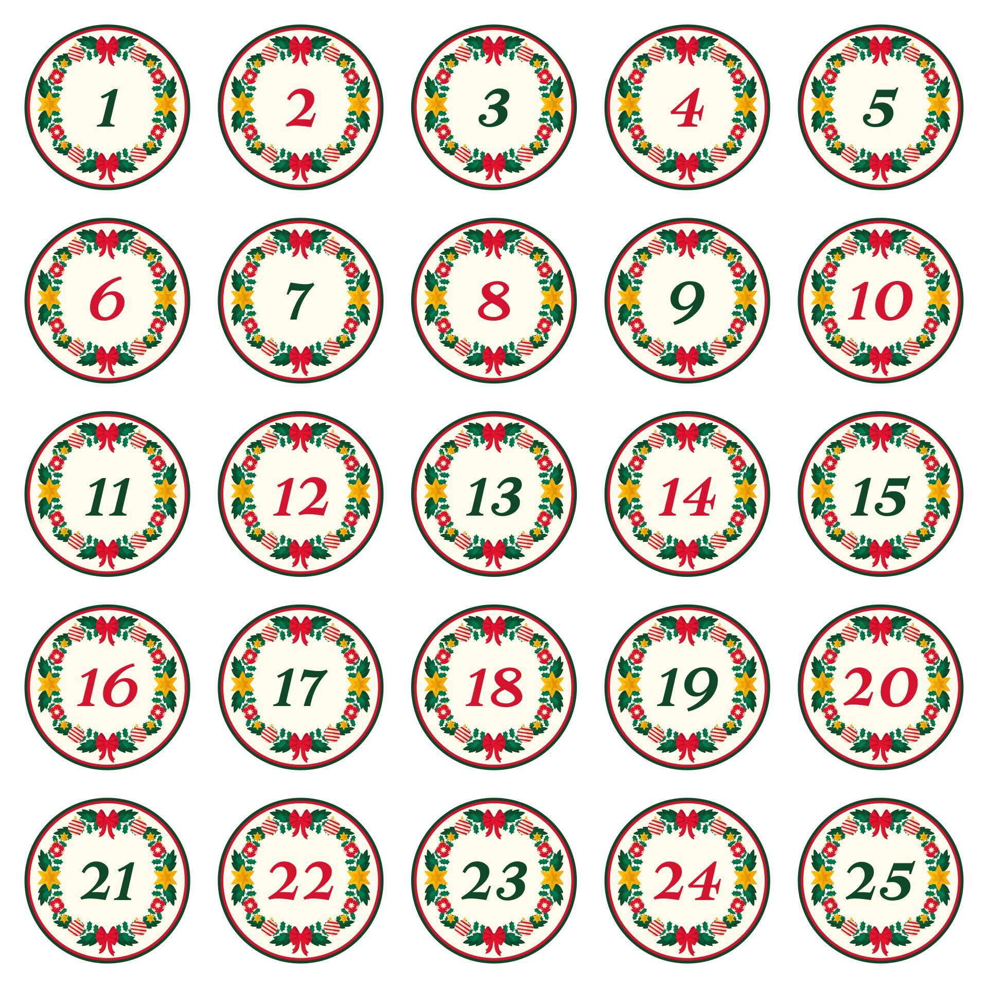 10 Best Printable Advent Calendar Numbers Pdf For Free At for Free Printable Advent Numbers