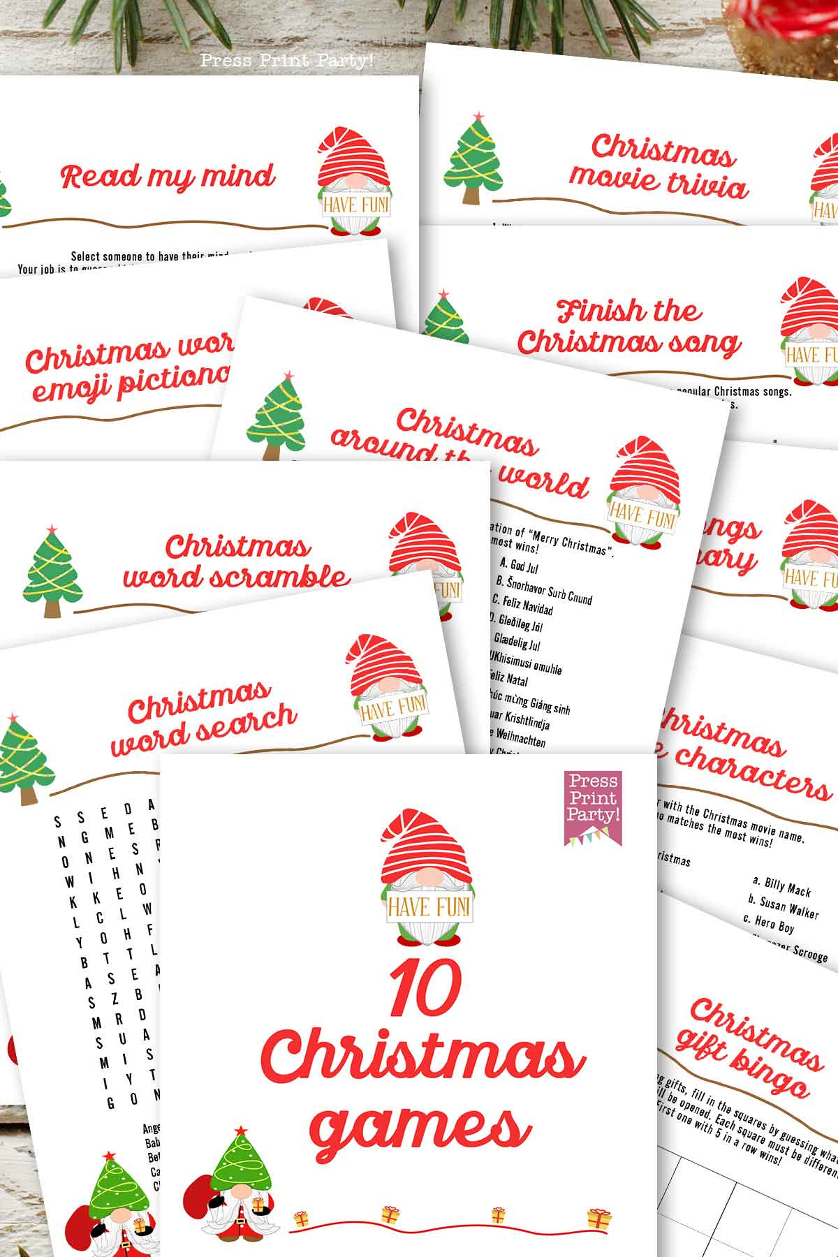 10 Free Christmas Games Printables - Press Print Party with Free Online Printable Christmas Games For Adults