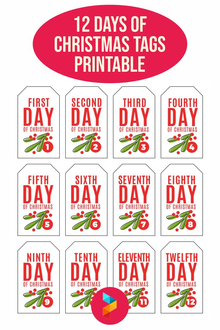 12 Days Of Christmas Tags Free Printable | Printablee | Free throughout Free Printable 12 Days of Christmas Gift Tags