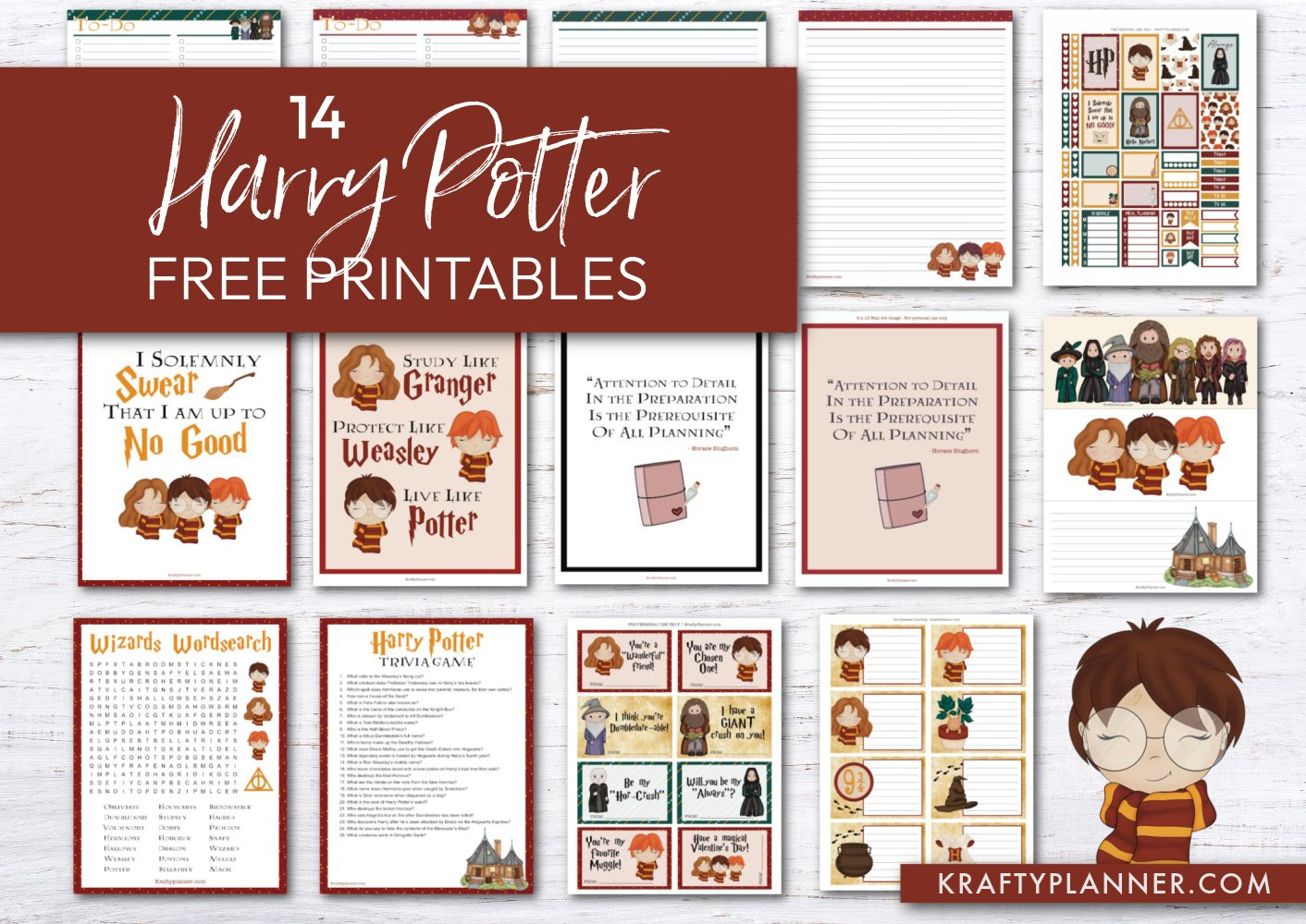 14 Harry Potter Free Printables — Krafty Planner with Free Harry Potter Printables