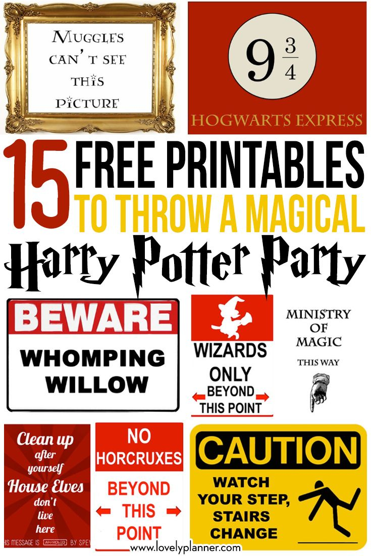 15 Free Harry Potter Party Printables - Part 1 | Harry Potter intended for Free Harry Potter Printables