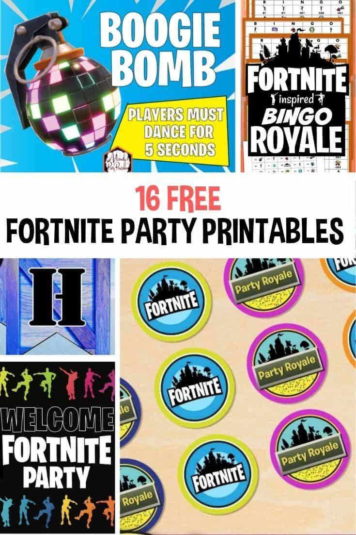 16 Free Fortnite Party Printables for Free Fortnite Party Printables