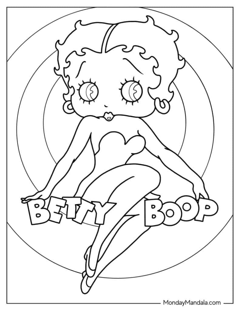 20 Betty Boop Coloring Pages (Free Pdf Printables) regarding Free Printable Betty Boop