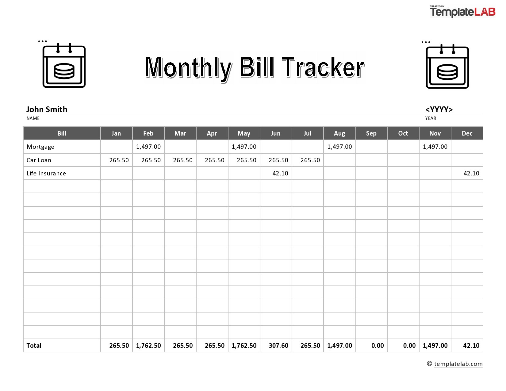 20 Free Bill Pay Checklists &amp;amp; Bill Calendars (Pdf, Word &amp;amp; Excel) in Free Printable Bill Payment Schedule