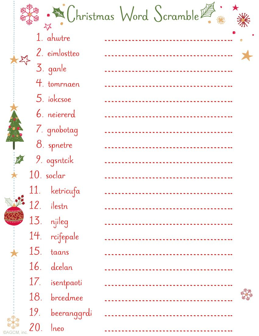 20 Free Printable Christmas Games - Christmas Celebration - All within Free Online Printable Christmas Games for Adults