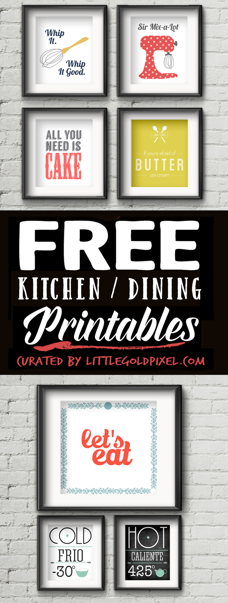 20 Kitchen Free Printables • Wall Art Roundup • Little Gold Pixel with regard to Free Kitchen Printables