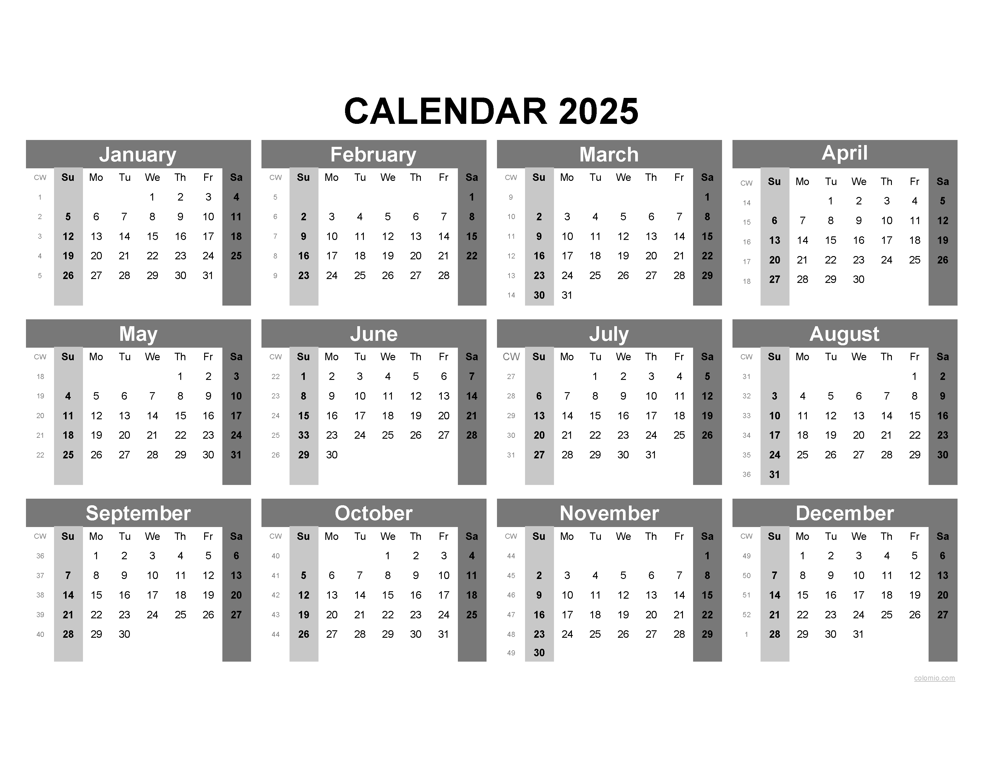 2025 Calendar Printable, ✓ Pdf, Excel And Image File - Free inside Free 2025 Printable