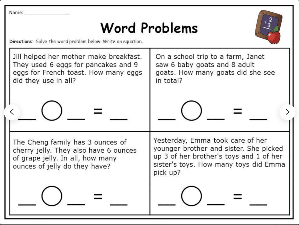 21 1St Grade Word Problems For Easy Math Skill Development - The for Free Printable 1St Grade Math Word Problems