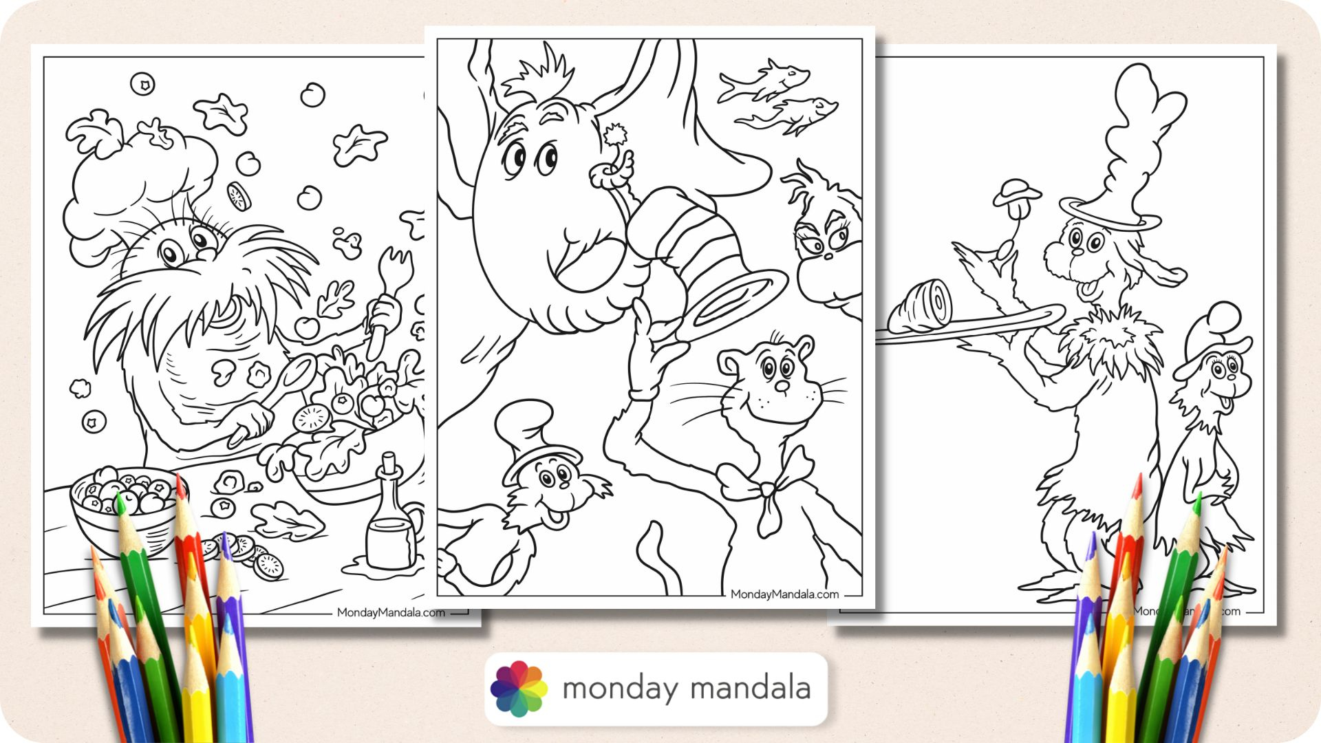 22 Dr. Seuss Coloring Pages (Free Pdf Printables) for Free Dr Seuss Characters Printables