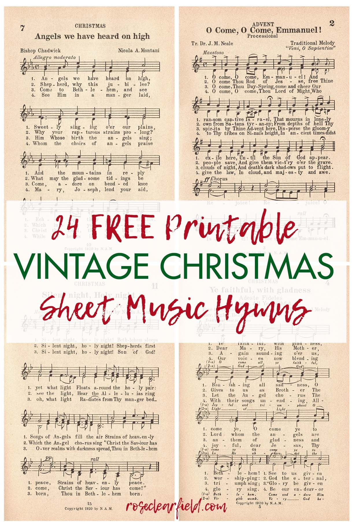 24 Free Printable Vintage Christmas Sheet Music Hymns with Christmas Carols Sheet Music Free Printable