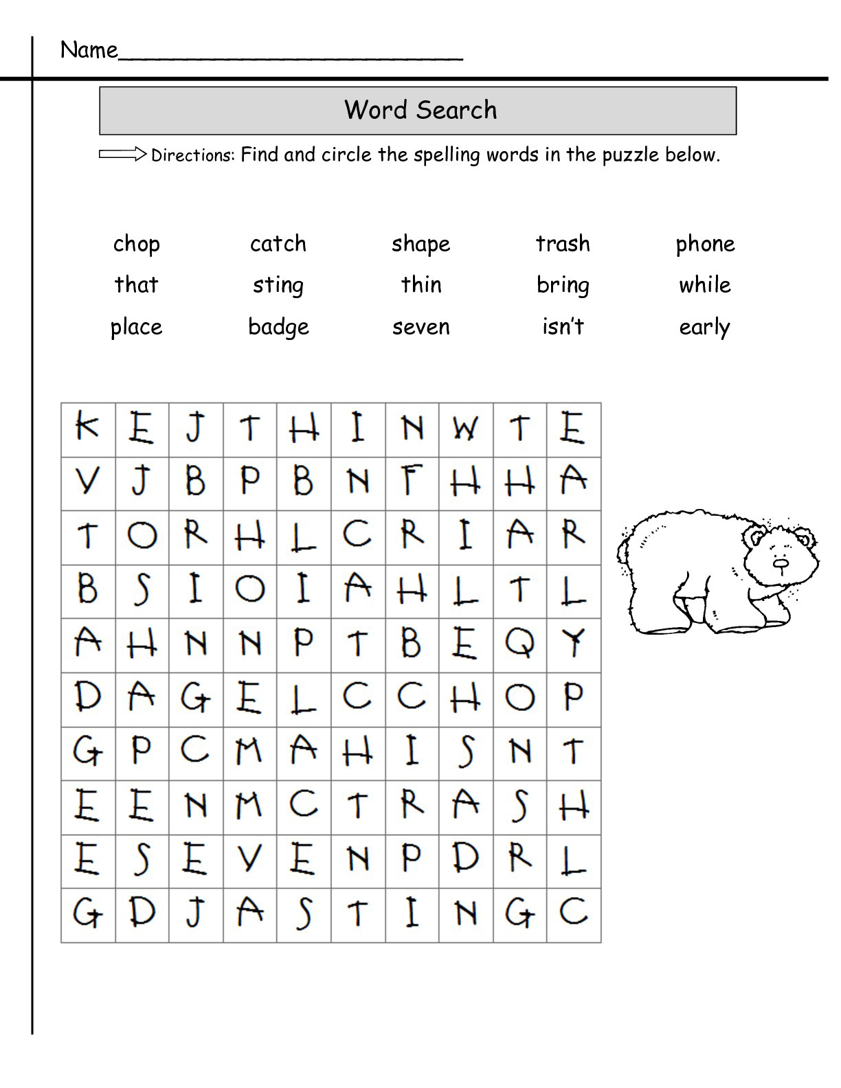 2Nd Grade Word Search - Best Coloring Pages For Kids with regard to 2Nd Grade Word Search Free Printable