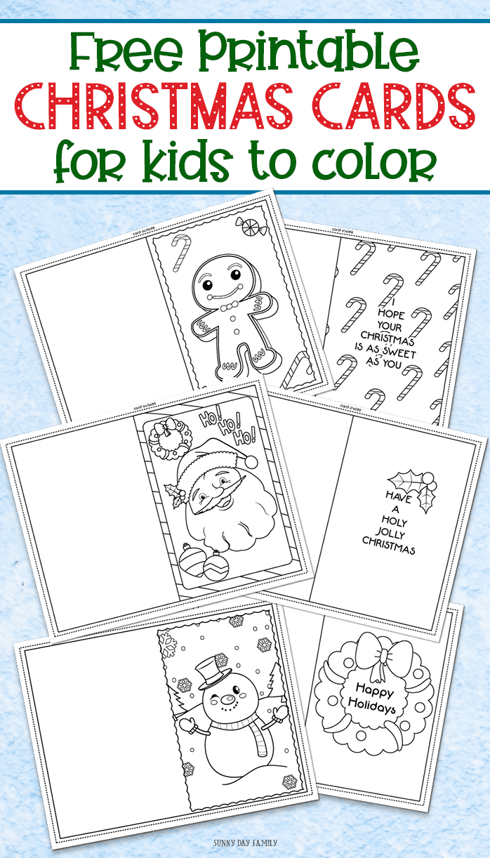 3 Free Printable Christmas Cards For Kids To Color | Sunny Day Family for Christmas Cards for Grandparents Free Printable