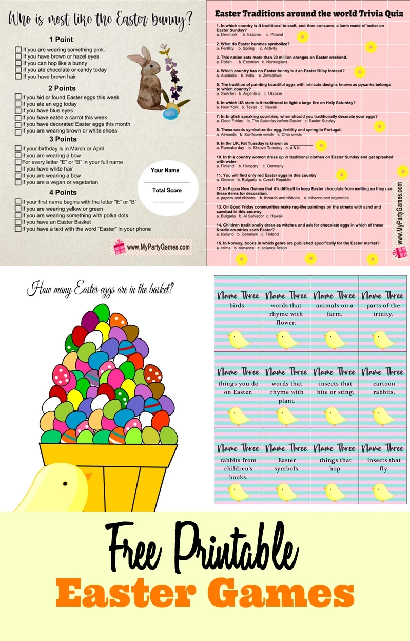 34 Free Printable Easter Games with regard to Easter Games For Adults Printable Free