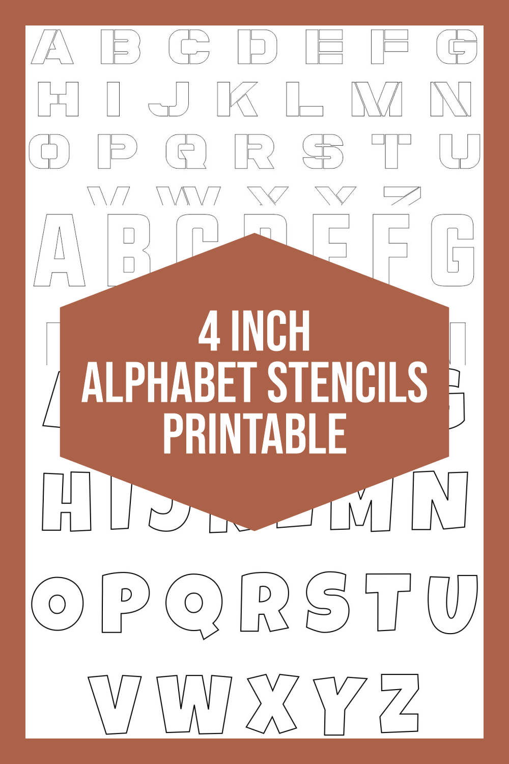 4 Inch Alphabet Stencils Printable | Alphabet Stencils, Free with Free Printable 4 Inch Number Stencils