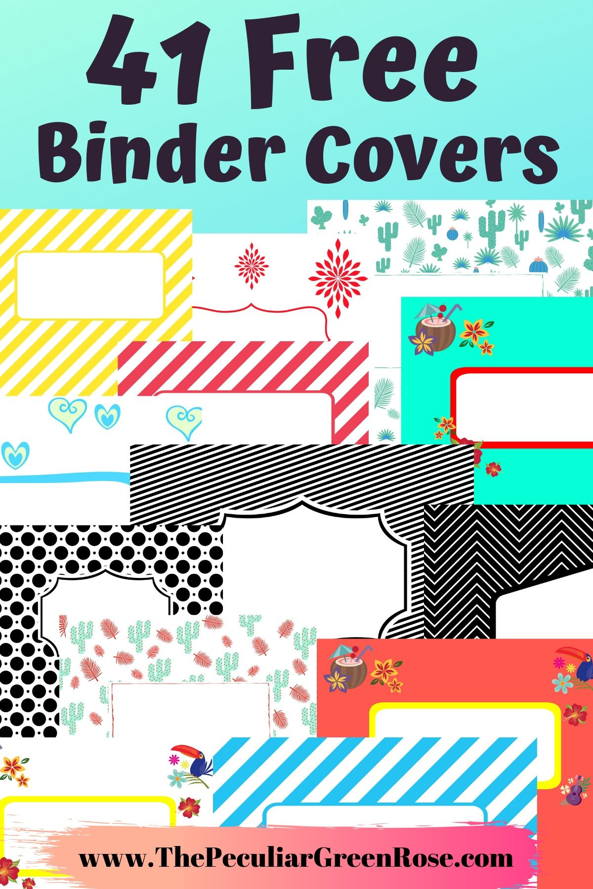 41 Free Printable Binder Covers - The Peculiar Green Rose throughout Free Printable Binder Covers