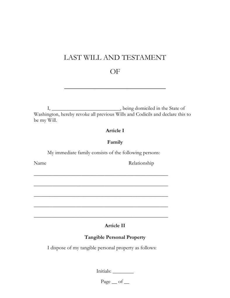 5+ Last Will And Testament Templates - Pdf for Free Printable Basic Will