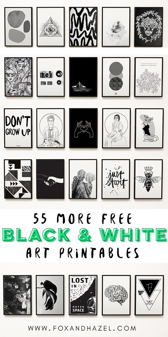 55 Free Black &amp;amp; White Art Printables For Your Gallery Wall regarding Free Black And White Printable Art