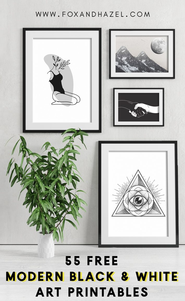 55 More Free Black And White Art Printables | Fox + Hazel inside Free Black and White Printable Art