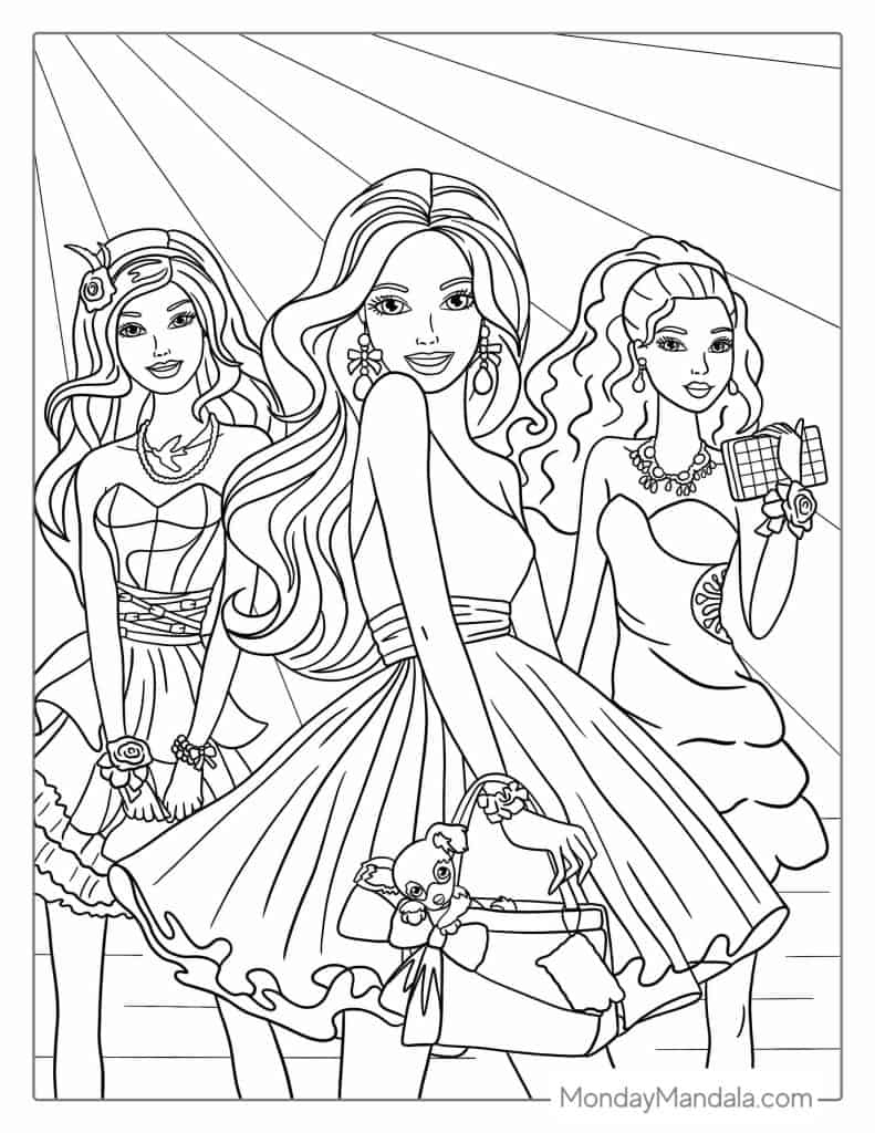 58 Barbie Coloring Pages (Free Pdf Printables) for Free Printable Barbie Coloring Pages