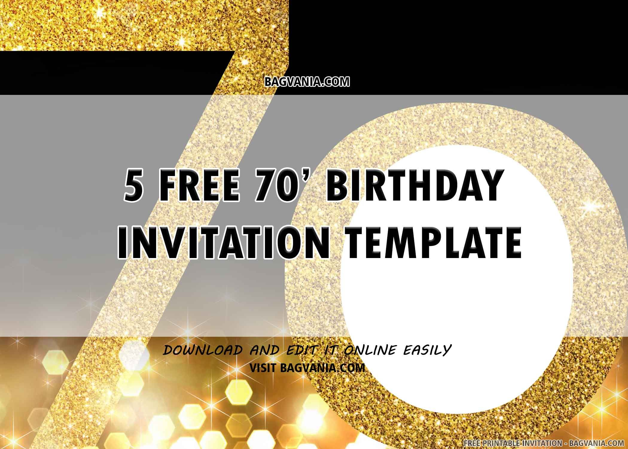 70Th Birthday Invitation Templates: Nice And Exclusive Templates throughout Free Printable 70Th Birthday Party Invitations