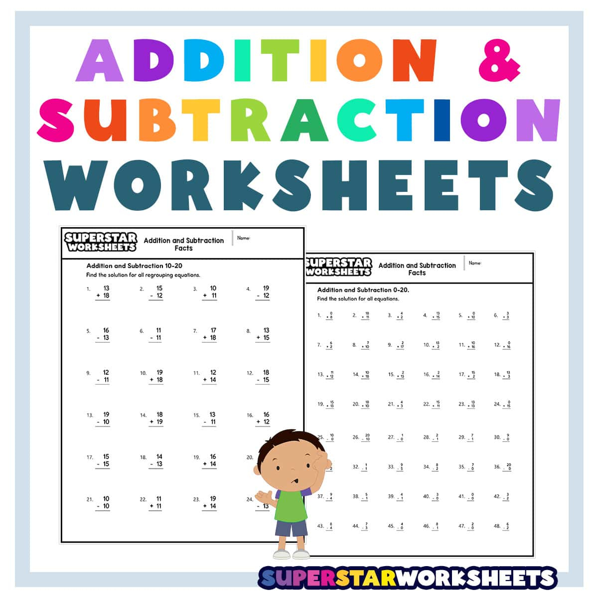 Addition And Subtraction Worksheets - Superstar Worksheets within Free Printable Addition and Subtraction Worksheets